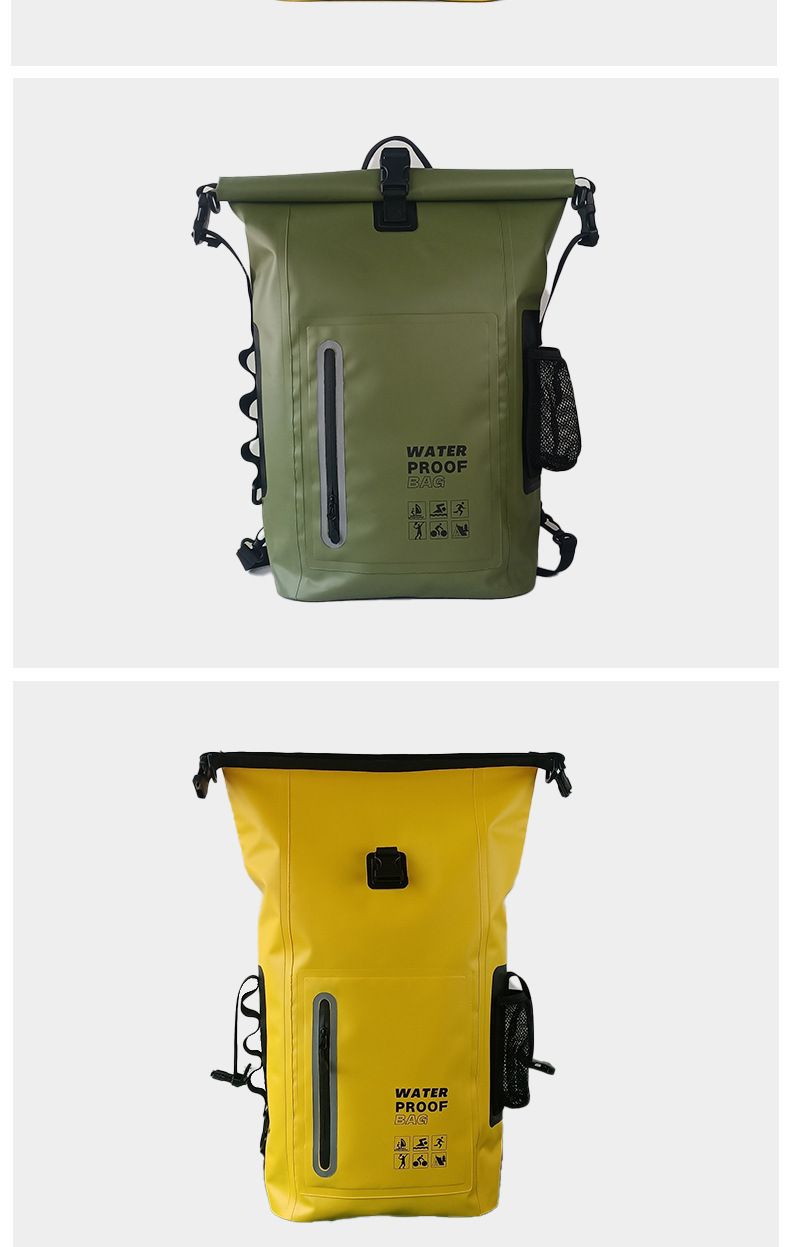 Zaino in PVC con strisce riflettenti, borsa a secchiello impermeabile per forniture per esterni_voghion.com