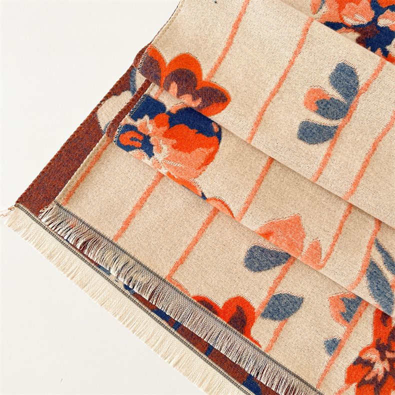 Hochwertiger warmer Schal aus Kaschmir mit Fransen für Damen, Nickerchendecke im Retro-Ethno-Stil_voghion.com