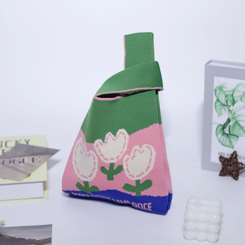 Borsa a secchiello grande in maglia intrecciata da donna, stile Ins, regalo_voghion.com
