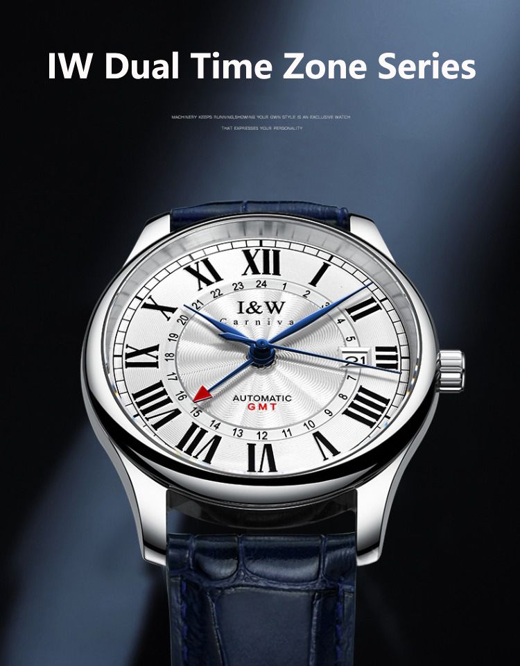 Carnival Brand IW High-End Series Luksusowy zegarek mechaniczny z szafirowym mechanizmem MIYOTA dla mężczyzn, moda, automatyczna data, zegarki męskie_voghion.com