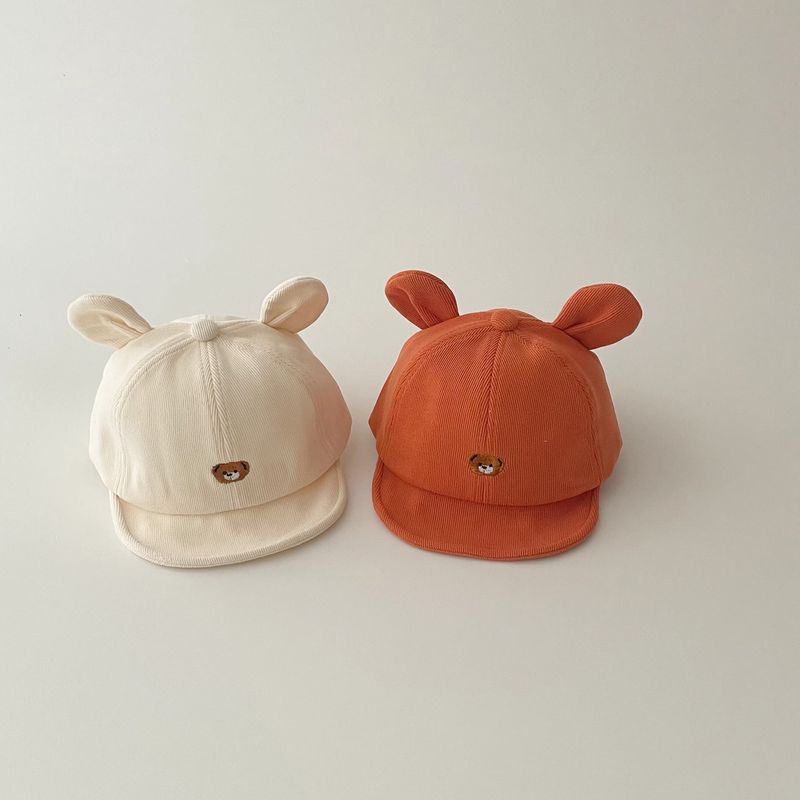 Cappello da neonato autunno e inverno, con orso dei cartoni animati, caldo e ombreggiante, berretto da neonato_voghion.com