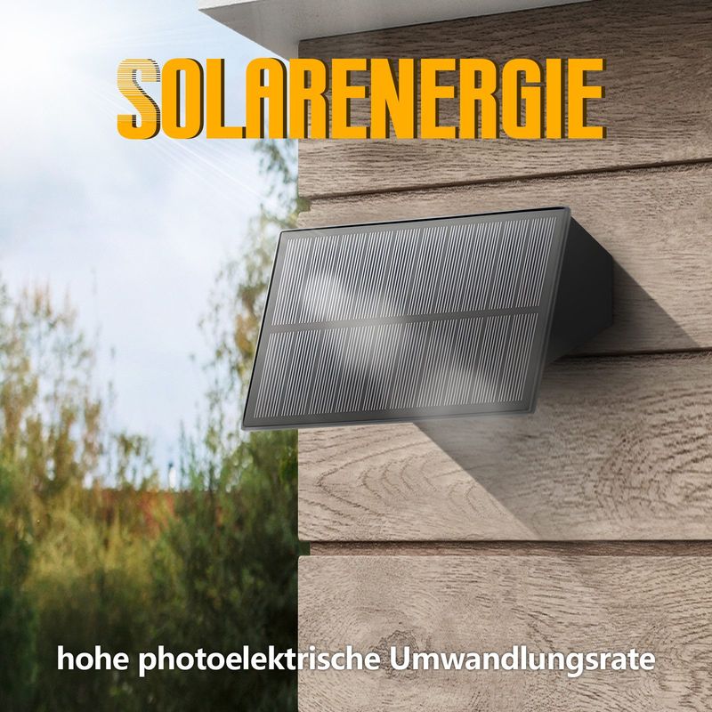 Glitzerlife Solarlampen Für Außen - 4ER Solar Wandleuchte Aussen Wand Warmweiß Solarwandleuchten Wasserdichte Up And Down Solarleuchte Für Zaun Terrasse Balkon_voghion.com