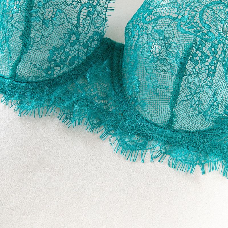 Women's Intimates Big Chest Small Thin Hollow Bra Thong Women's Underwear Set_voghion.com