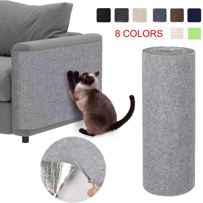 Selbstklebende Katzenkratzmatte, Zuschneidbarer Katzenteppich, Katzenkratzteppich, Eckwand, Katze, DIY, Kratzsofa, Möbelschutz_voghion.com