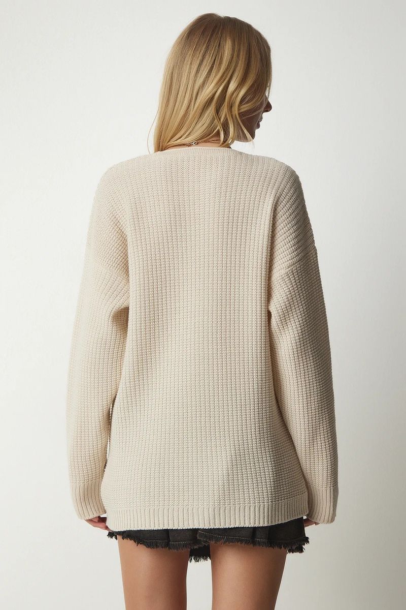Cardigan tricoté brodé pour femme, nouvelle veste décontractée à simple boutonnage, automne et hiver_voghion.com