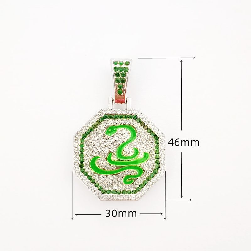 Ensemble de bijoux pour femmes, pendentif en alliage de diamants, motif dessin animé, zodiaque, personnalité cool, tendance, hip-hop, chaîne cubaine_voghion.com