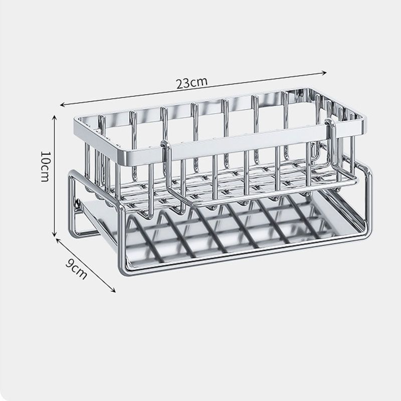 Porta spugna da cucina, scolapiatti in acciaio inox, portasapone, portasciugamani, organizer per mensola, accessori per il bagno_voghion.com