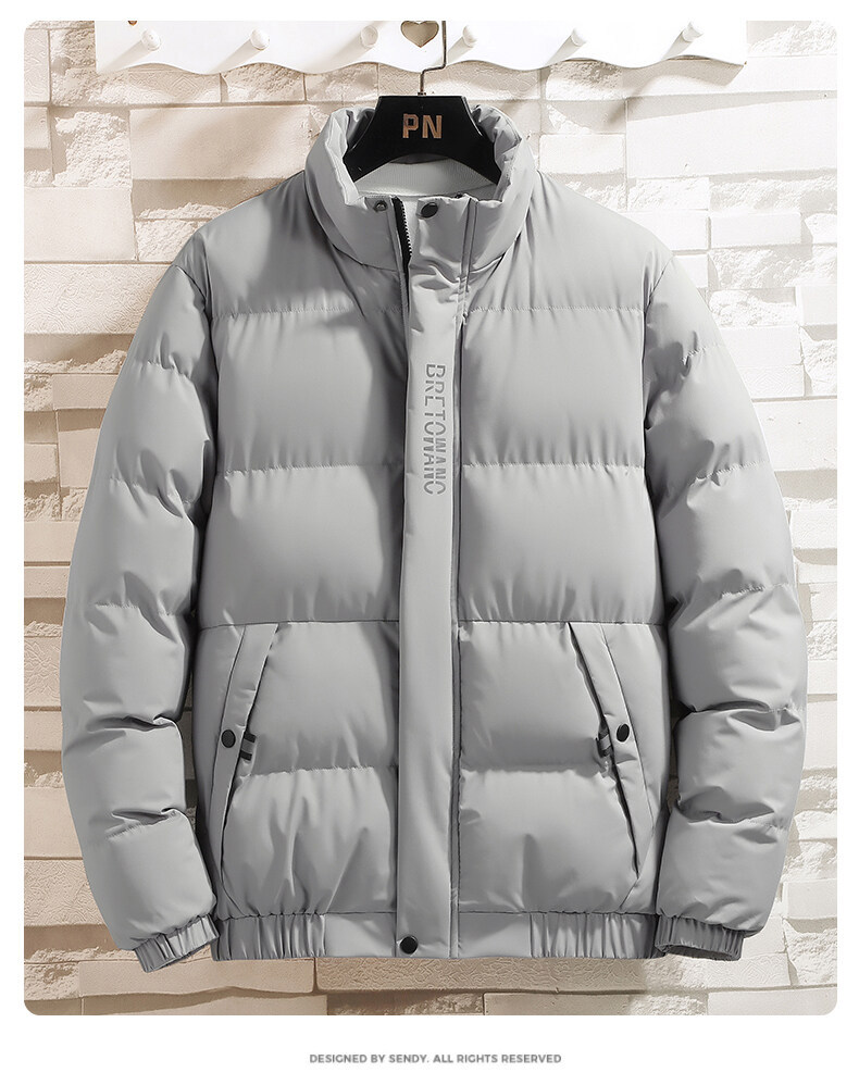 Abrigo de invierno para hombre, ropa acolchada de algodón, nueva ropa acolchada de algodón, versión coreana para hombre, chaqueta acolchada de algodón gruesa y atractiva, cuello alto_voghion.com