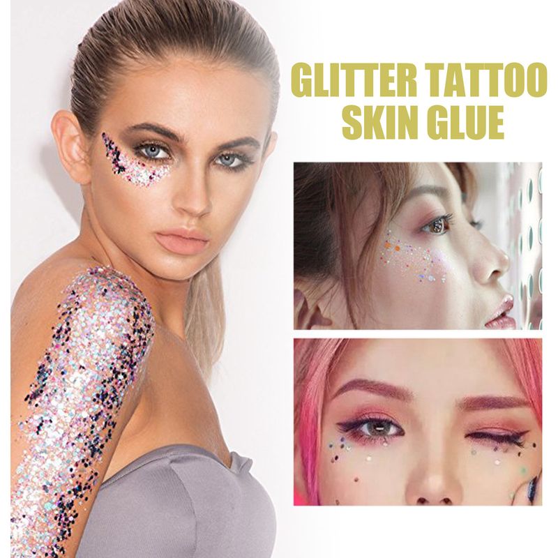 Glitzer-Augen-Make-up für Gesicht und Körper, bemaltes, tätowiertes Hautgel_voghion.com