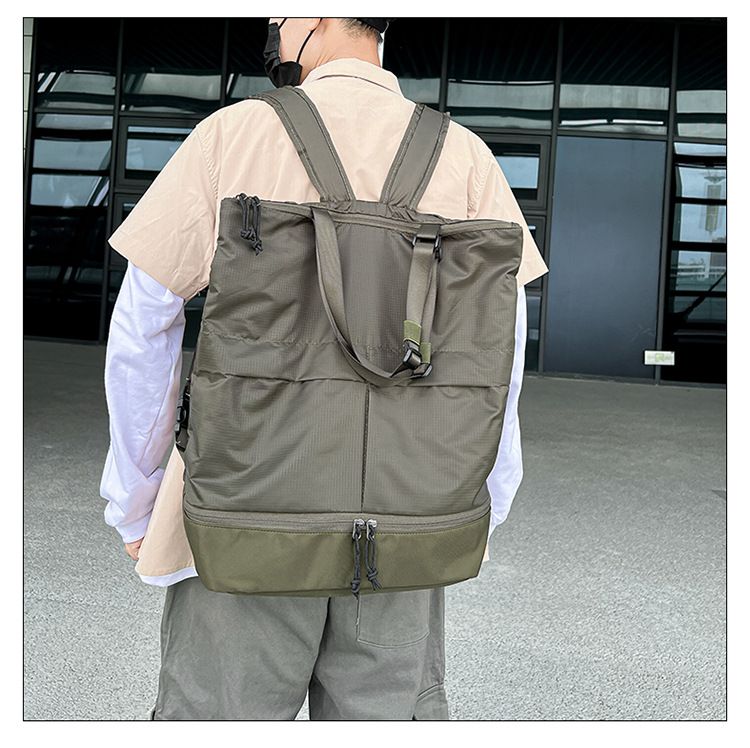 Zaino per uomini e donne Borse da trasporto per pendolari Borsa a spalla singola tinta unita Zaino in nylon antispruzzo di grande capacità Alla moda_voghion.com