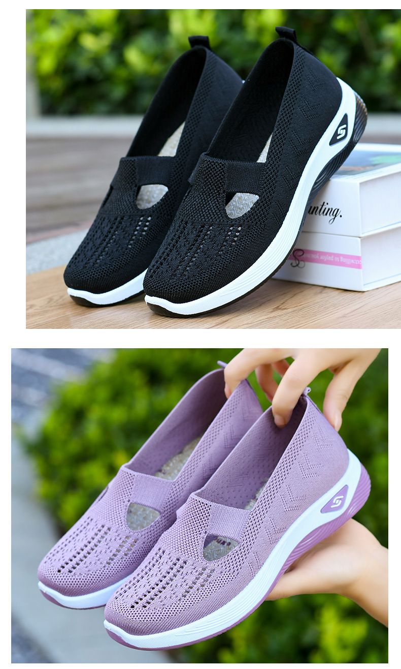 Non-slip hollow breathable lightweight and comfortable middle-aged and elderly mother shoes_voghion.com