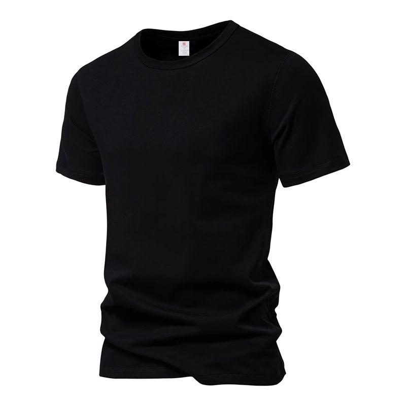 Kurzarm-Basic-Top Für Herren, Lässig, Normale Passform, O-Ausschnitt, T-Shirts, Schwarz, Weiß, Marinegrau_voghion.com