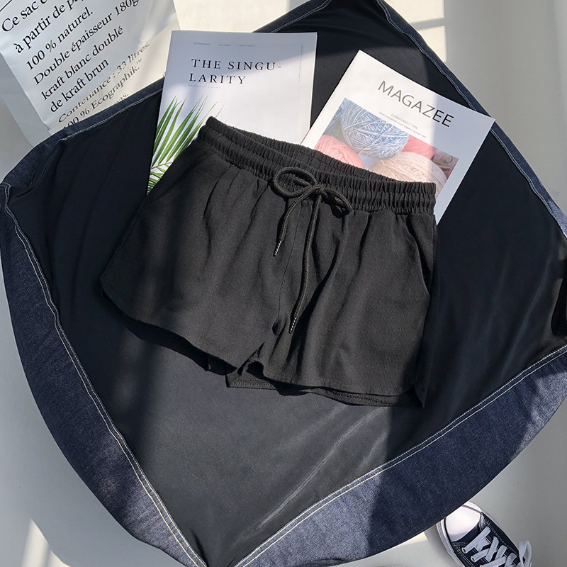 Short de sport taille haute élastique pour femmes, ample, décontracté, vêtements d'extérieur, pantalons à jambes larges, pyjama de maison, été_voghion.com