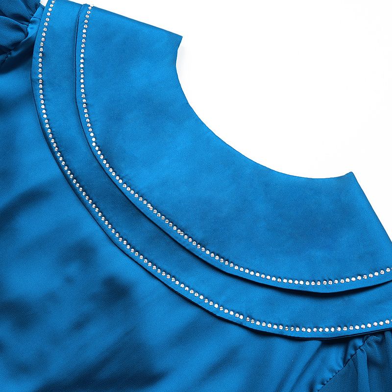 Roupas femininas Saia plissada Temperamento Deslocamento Tamanho grande Vestido gordo com cinto_voghion.com