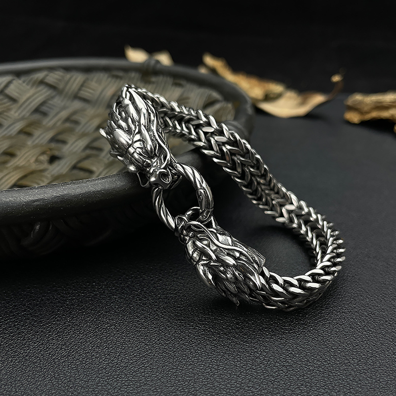 Pulsera de acero y titanio estilo calle Faucet para hombre_voghion.com