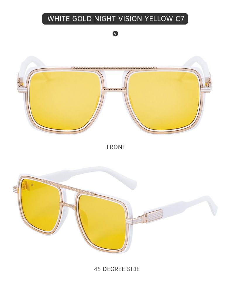 Occhiali da sole da uomo con montatura quadrata grande, occhiali da sole da uomo con protezione solare di alta qualità_voghion.com