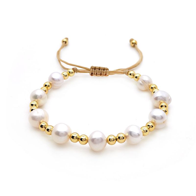 Pulsera de perlas naturales versátil de moda con micropavé de diamantes multicapa y cadena cubana de hip hop para mujer_voghion.com