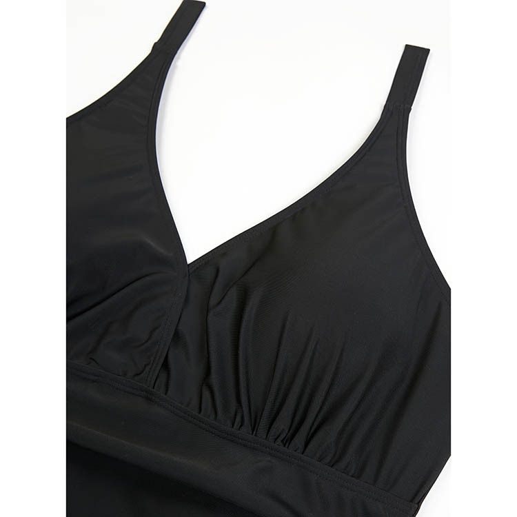 2025 New Solid Color Slim Fit Plus Size Women's Bikini Swimsuit High-end Hot Spring Swimwear_voghion.com