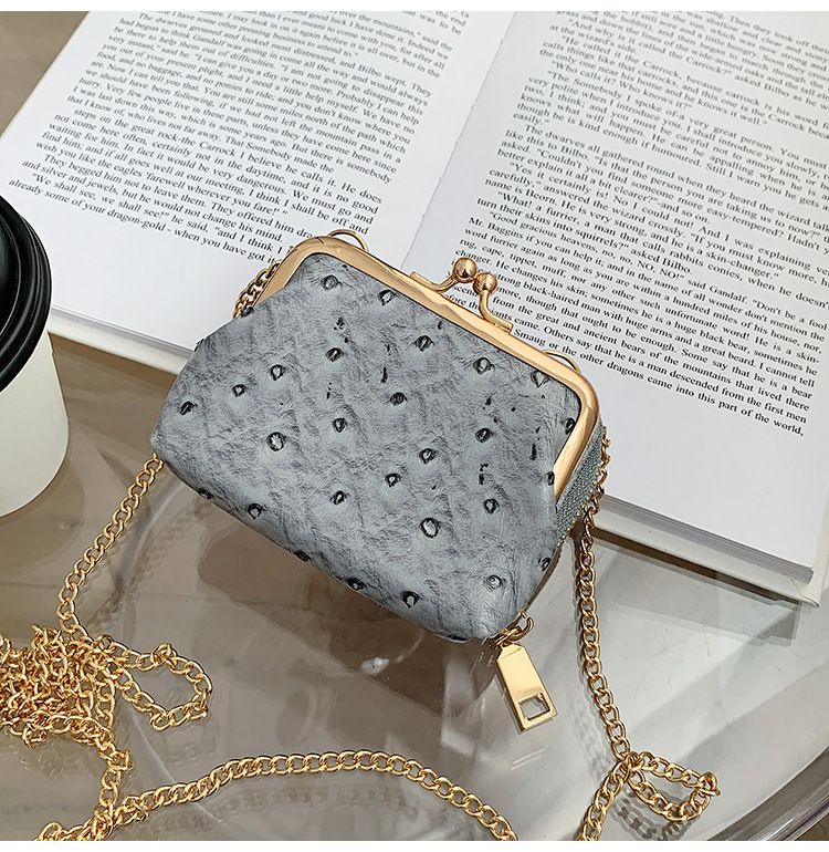 Torebka damska na jedno ramię, wzór strusia, mała torebka typu crossbody, tekstura popularna_voghion.com