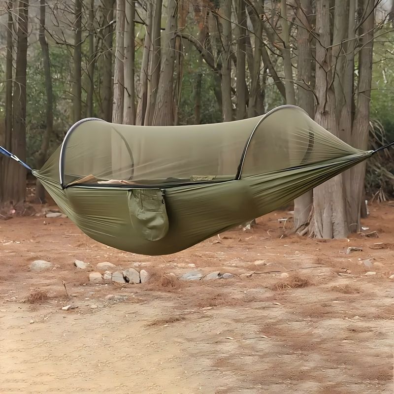 Automatic Mosquito Net, Hammock, Outdoor Anti Rollover Double Camping Artifact With Mosquito Net, Home Swing, Hammock, Nylon_voghion.com