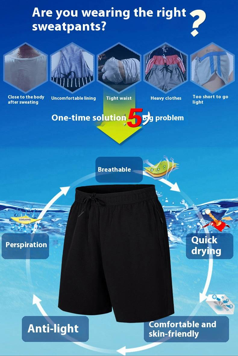 Herenshorts grensoverschrijdende sneldrogende losse shorts sport-casual broek dunne grensoverschrijdende ijszijde strandbroek voor heren grote shorts_voghion.com