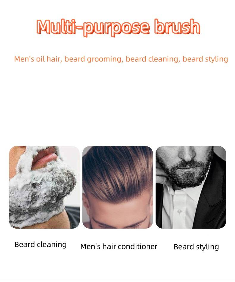 Set per la cura della barba da uomo Barba aliena in lega di zinco Pettine in acciaio con testa a olio Spazzola con setole a strisce_voghion.com