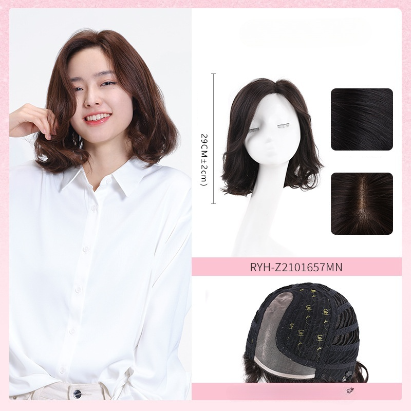Haarverlängerungsperücken Rebecca Damen Teilpony Schlüsselbein Lockiges Haar Volles Echthaar Koreanischer Stil Mittellanges strukturiertes lockiges Haar Modische Kopfbedeckung_voghion.com