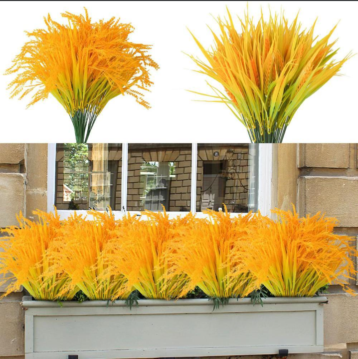 Simulazione di combinazione di piante per mobili per la casa, mazzo di piante di fenice da giardino, decorazione da parete per piante di riso e grano._voghion.com