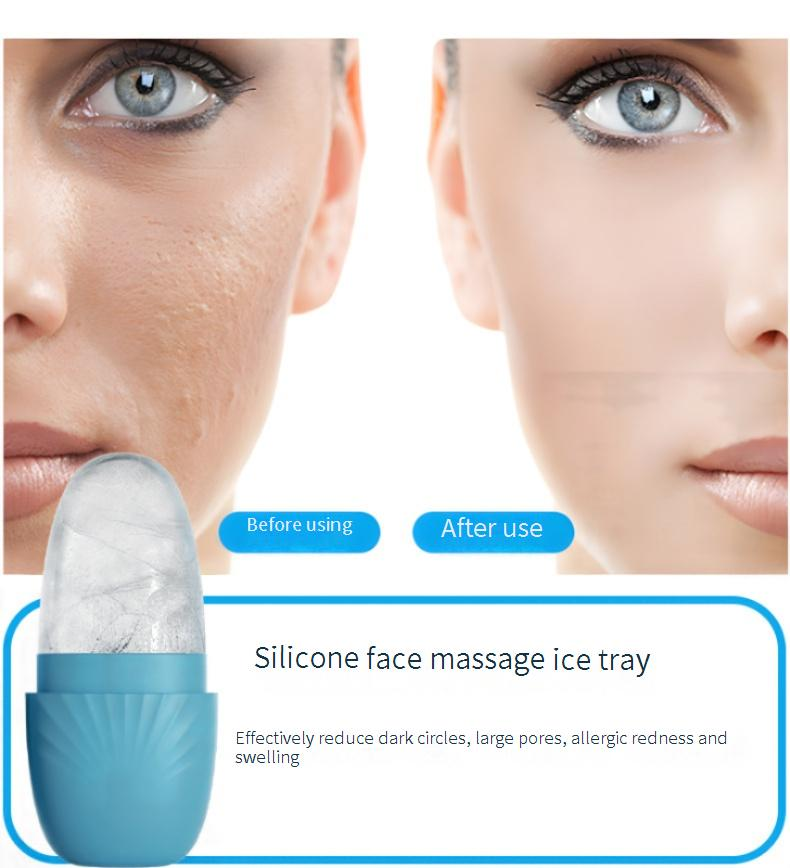 Make-up-Tools & Zubehör Make-up-Tool-Kits Silikon-Gesichtspackung Eiswürfelschale Schönheits-Eisform zum Entfernen von Schwellungen Eisroller Gesichts-Eispackung Massagewerkzeug Spot_voghion.com