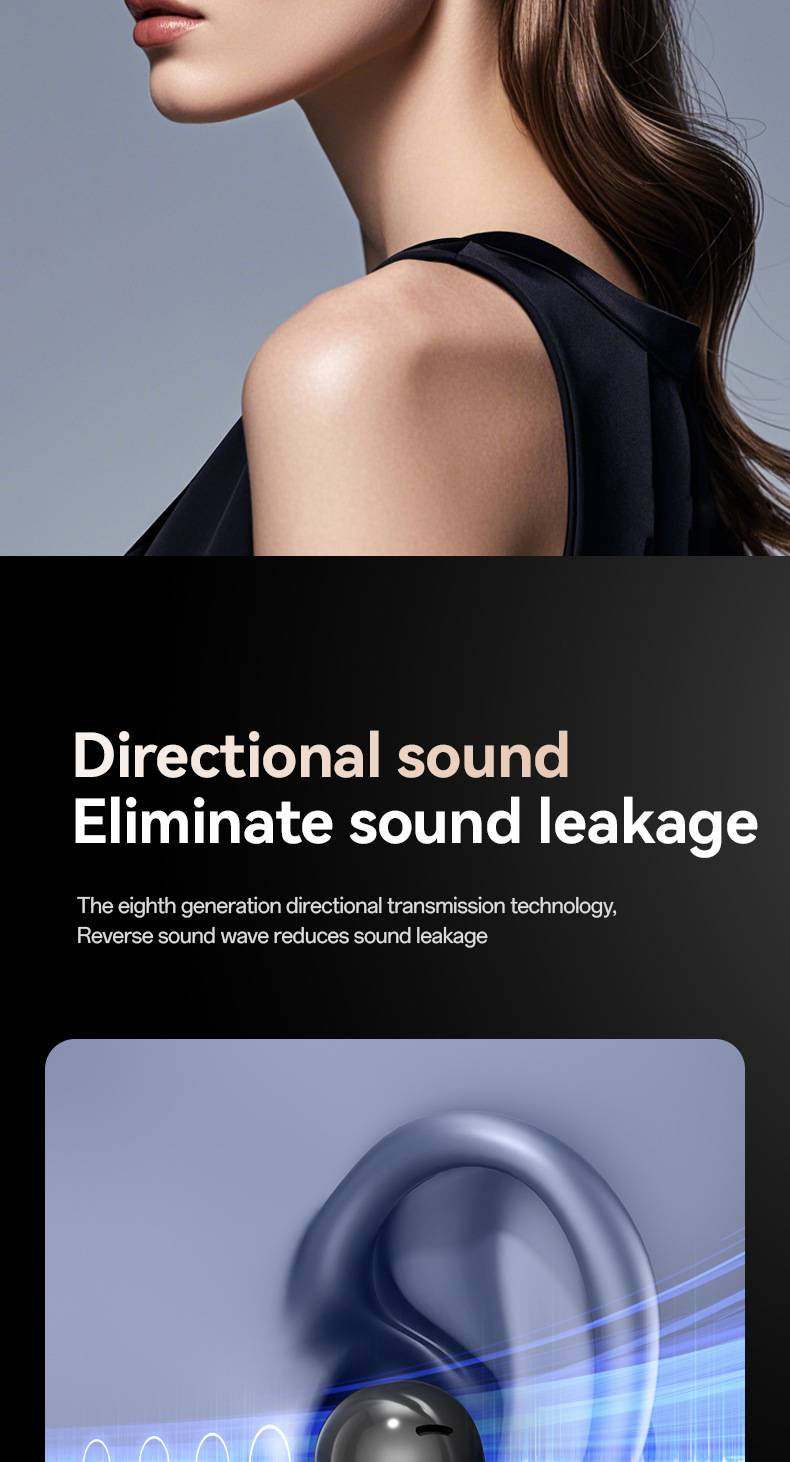 Écouteurs Bluetooth sans fil à clip tactile haut de gamme M100 pour un sport à conduction osseuse sans douleur à long terme_voghion.com