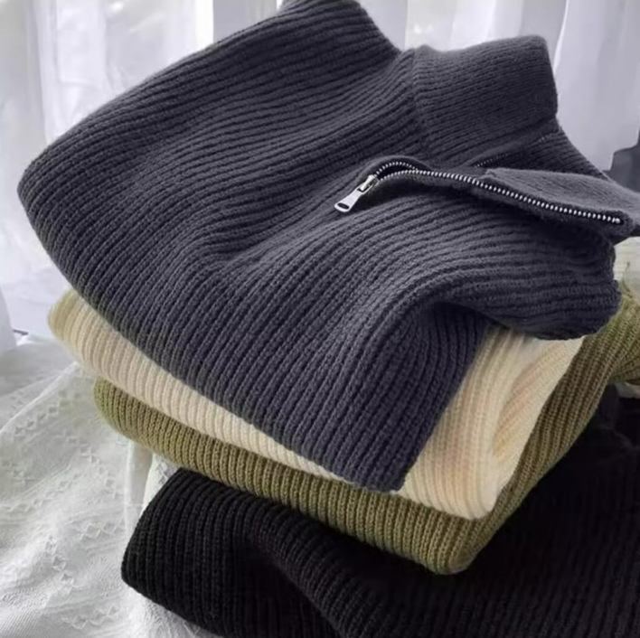 Vintage-Cardigan für Herren mit V-Ausschnitt – Strickmantel im amerikanischen Retro-Stil mit offener Vorderseite in Unifarben für lässiges Lagenlook_voghion.com