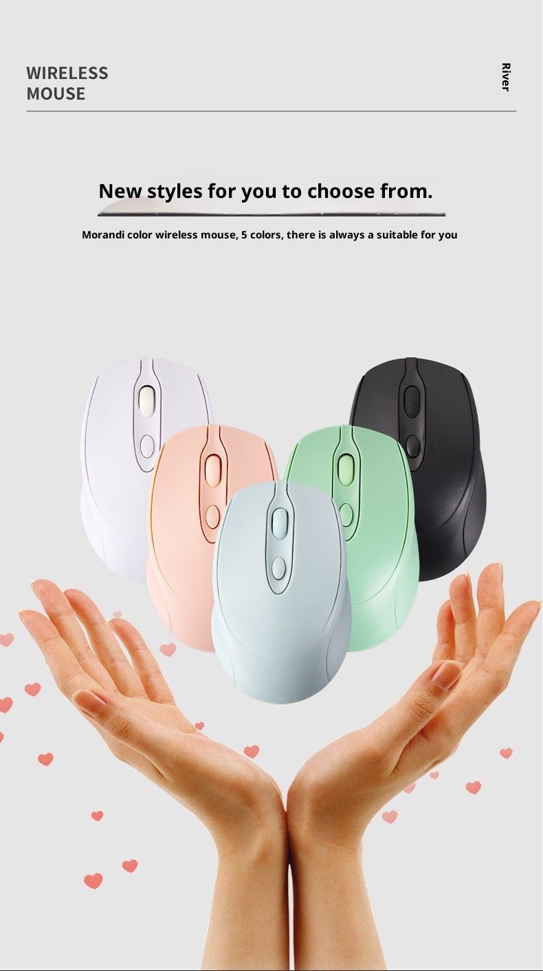 Digitex Digitex Wireless Mouse For Tablet And Laptop, Rechargeable 2.4g+Bluetooth Dual Mode, Morandi Color Series_voghion.com