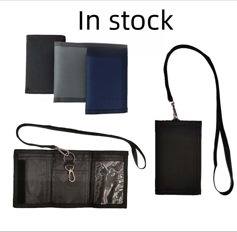 Fabrikversorgung Canvas Herren Geldbörse Lanyard Reißverschlusstasche Geldbörse Klappschlüsselbund Kartentasche_voghion.com