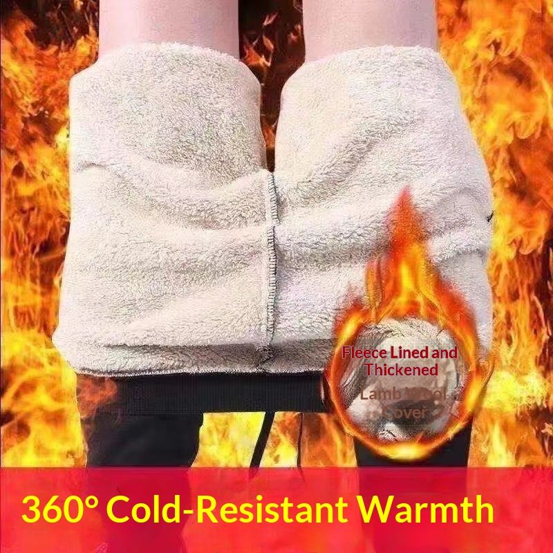 Autumn Winter Fleece-Lined Thickened Sweatshirt Men's Cardigan Hooded Jacket Casual Two-Piece Set Lamb Wool Sports Suit_voghion.com