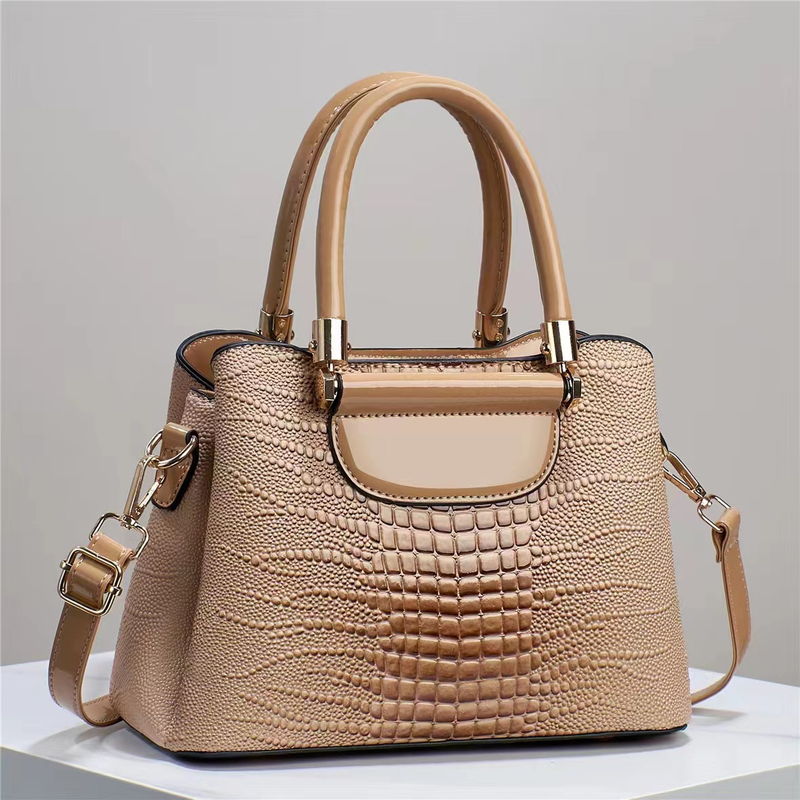 Torebka typu crossbody z teksturowanej błyszczącej skóry aligatora, torebka damska na ramię, torby typu crossbody_voghion.com
