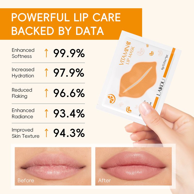 Máscara labial e para os olhos Laikou, 8 conjuntos de 5 peças, máscara hidratante para os lábios e para os olhos_voghion.com