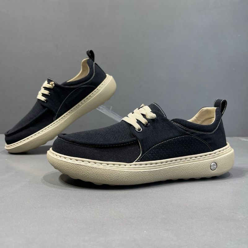 2025 Tilted Head Casual gebreide stoffen schattige en lelijke loafers, veelzijdige trendy boardschoenen, herenschoenen_voghion.com