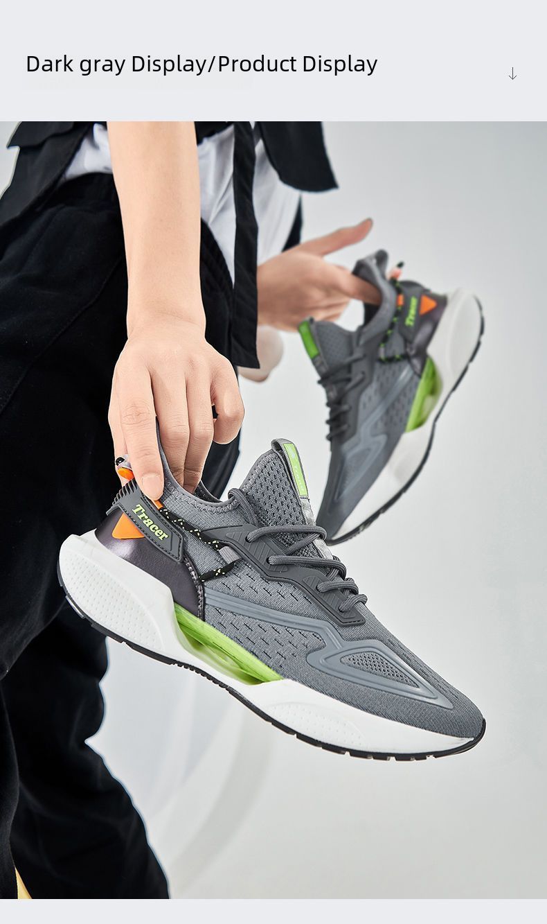 Tênis casual masculino de malha respirável e refrescante para corrida, primavera e outono, atacado, sola macia_voghion.com