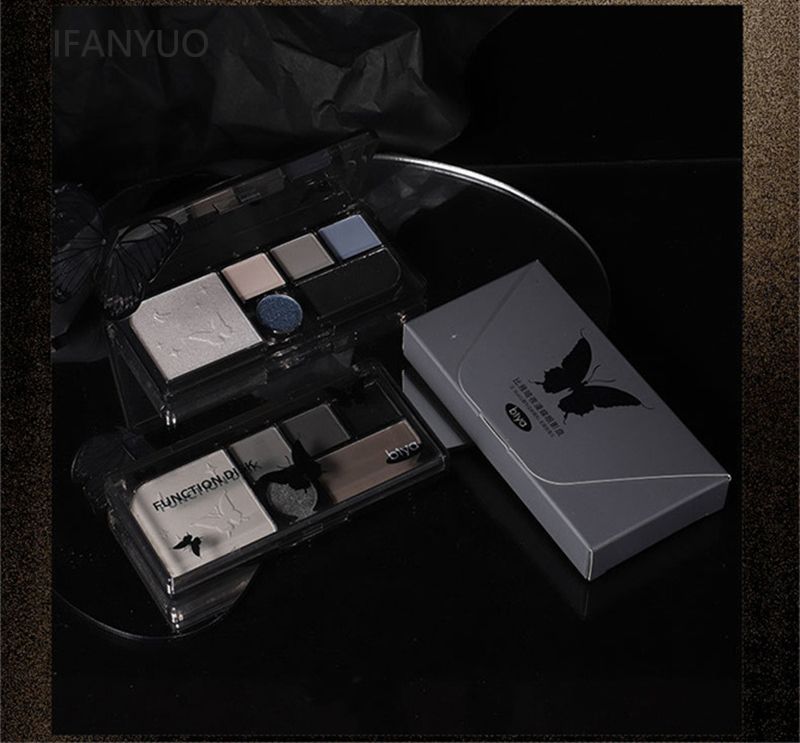 6 farver sorte smokey øjenskyggepaller ansigt mat kontur blush pudder alt-i-en makeup pigmenter shimmer kvinder kosmetik koreansk_voghion.com
