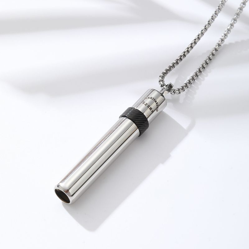 Collier sifflet pour femme, fréquence 528 Hz, pour soulager le stress, l'anxiété, la méditation, les exercices de respiration, pendentif en acier inoxydable avec chaîne de perles_voghion.com
