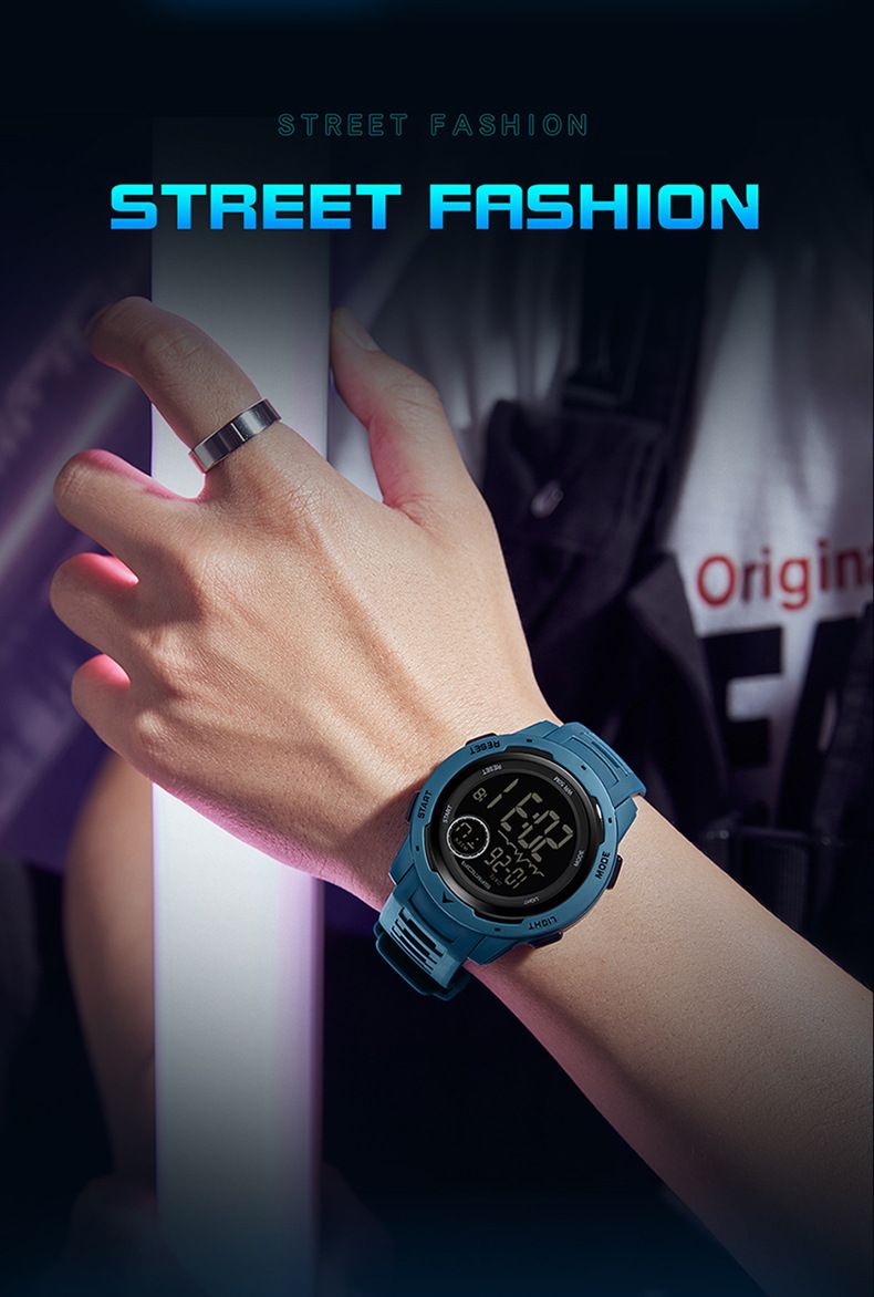 Digital Sports Watch With Large Display, Night Light, Alarm, 50M Waterproof, Shockproof, Unisex Casual Wristwatch Personalized Watch_voghion.com
