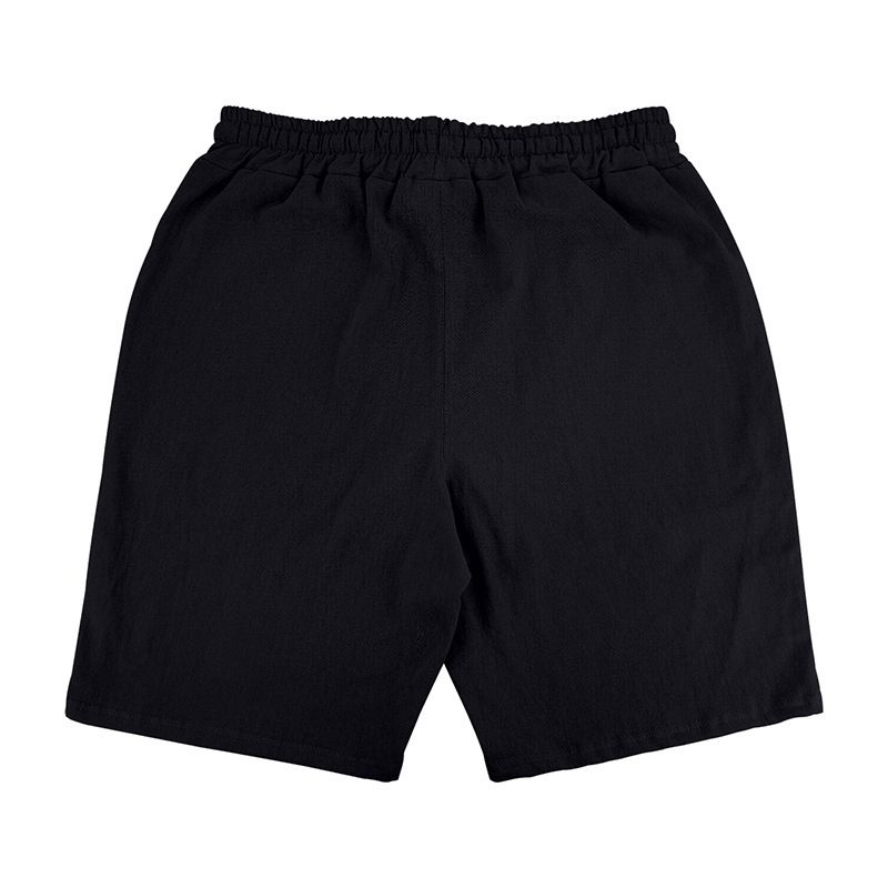 Completo da uomo in lino con camicia e pantaloncini - Completo casual estivo da spiaggia a maniche corte con vestibilità ampia_voghion.com
