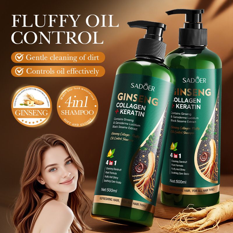 Ginseng Collagen 500ml Fluffy Oil Control Cleansing Shampoo Skin Care Products_voghion.com