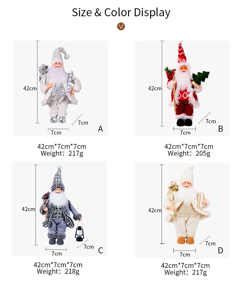 Juldekorationer stående hållning med lampor Christmas resin old man Christmas home decoration ornaments_voghion.com