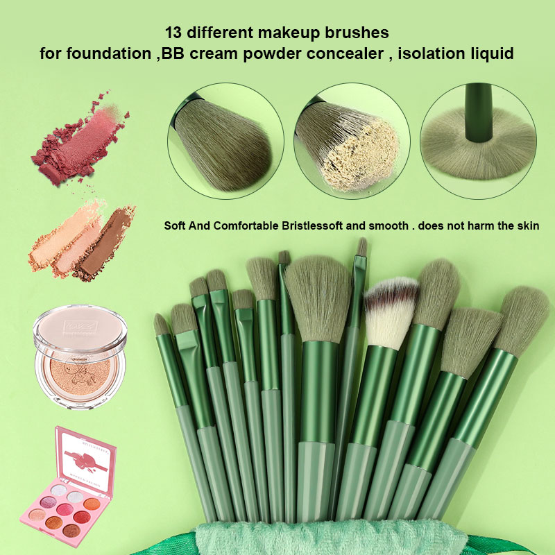 13 soft and fluffy makeup brush sets, used for cosmetics foundation, powder blusher powder, eye shadow, kabuki_voghion.com