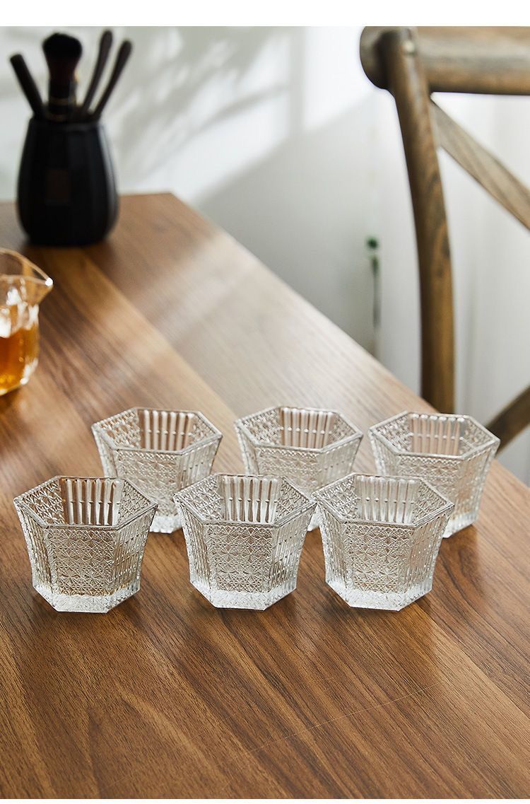Japanese Ishizuka Tsugaru Hexagonal Crystal Glass Tea Tasting Whiskey Sake Single Master Cup_voghion.com