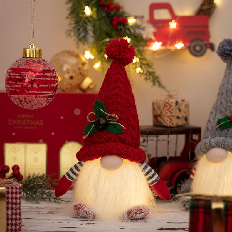 Neu Weihnachtsschmuck Weihnachten gehobenen mit Lichtern Zwerg Strickmütze leuchten Rudolph Puppe Dekoration_voghion.com