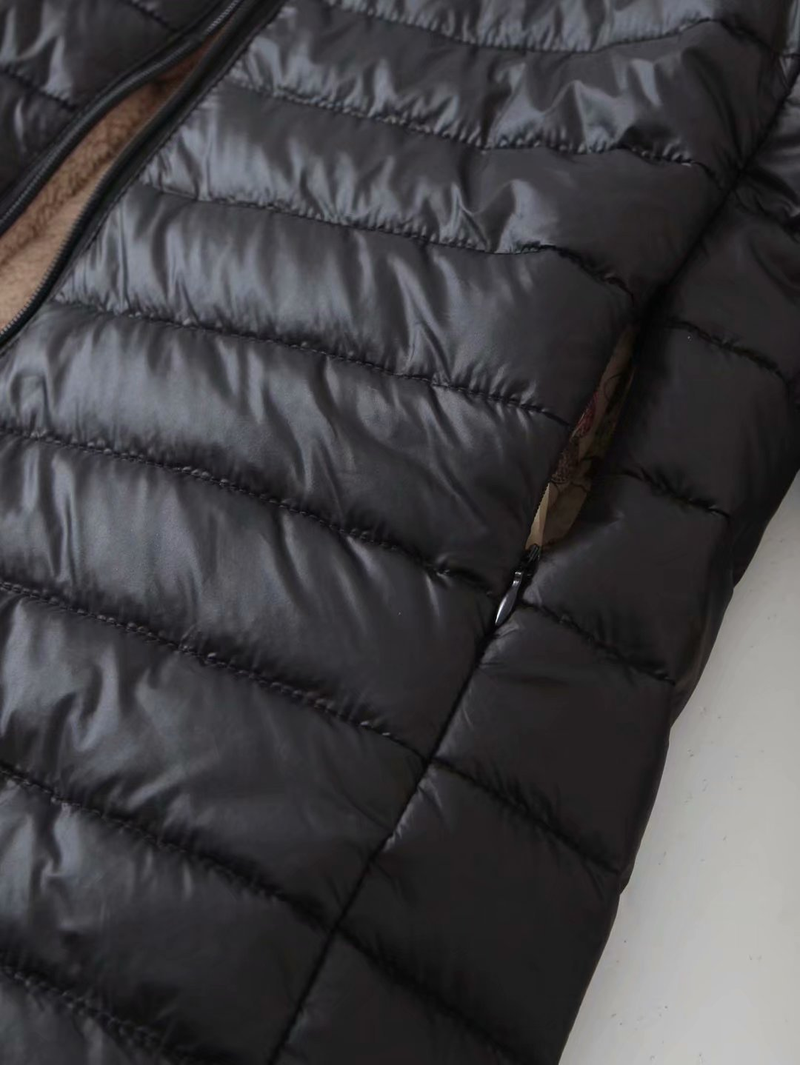 Abbigliamento da donna, cappotto in velluto di cotone, caldo cappotto in pelle di agnello, lunghezza media, sottile, con cappuccio_voghion.com