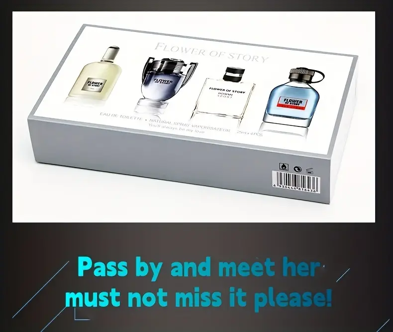4 Pcs Perfume Set Men,Natural And Refreshing Floral Fruity Fragrance,Eau De Toilette Spray Set,Perfect Gift Men,Perfume_voghion.com