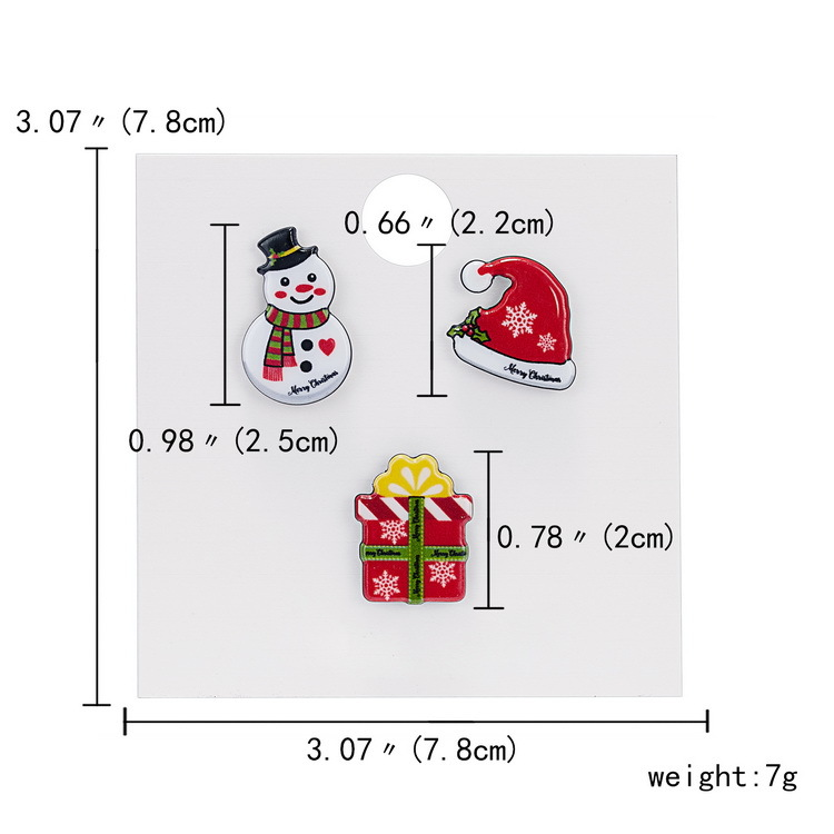 Christmas collection New Santa Claus crutch Elk acrylic Christmas paper card brooch set ornaments_voghion.com